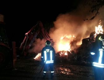 Luzzara, incendio distrugge fienile di un’azienda agricola