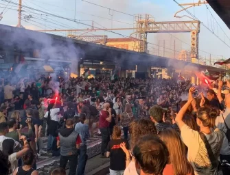 Stazione bloccata da manifestazione pro Palestina