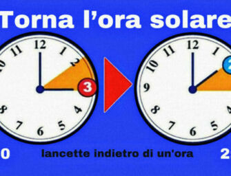 Ora solare, 1 ora indietro le lancette