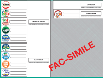 Regionali, fac simile scheda del voto